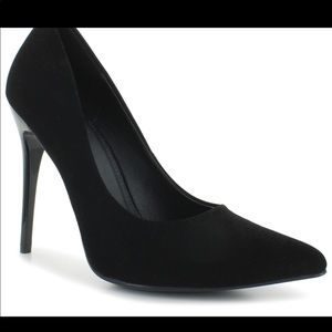 All black high heels
